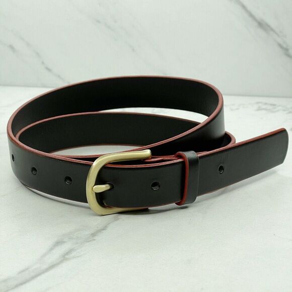 Delta Airlines Black Leather Belt with Red Trim - Small (S) ✨ - Picture 1 of 6